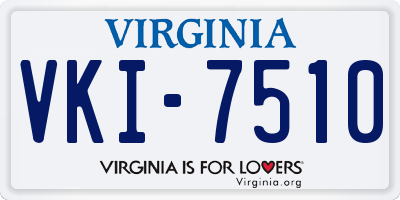 VA license plate VKI7510