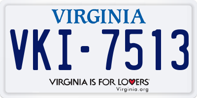 VA license plate VKI7513