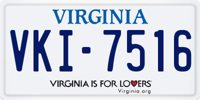 VA license plate VKI7516
