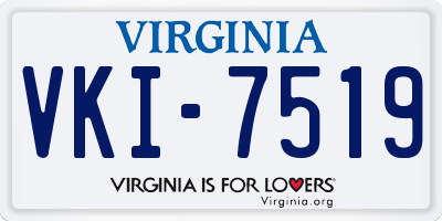 VA license plate VKI7519