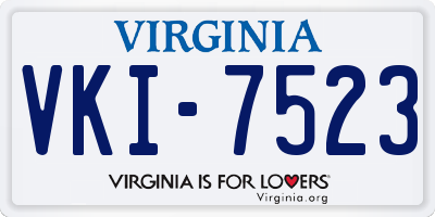 VA license plate VKI7523
