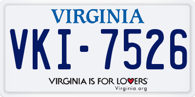 VA license plate VKI7526