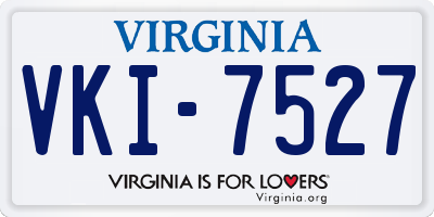 VA license plate VKI7527
