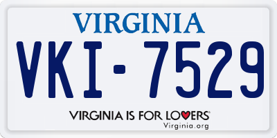 VA license plate VKI7529