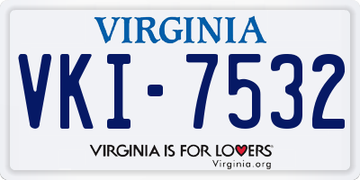 VA license plate VKI7532