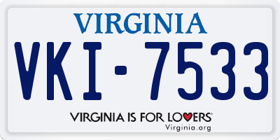 VA license plate VKI7533