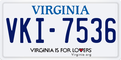 VA license plate VKI7536