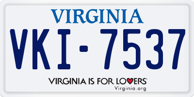 VA license plate VKI7537