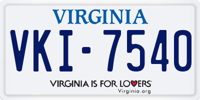 VA license plate VKI7540