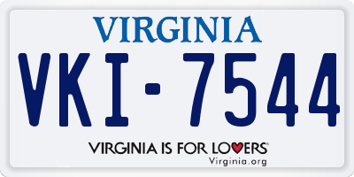 VA license plate VKI7544