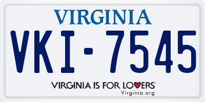 VA license plate VKI7545