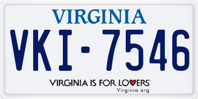 VA license plate VKI7546