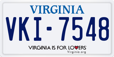 VA license plate VKI7548