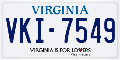 VA license plate VKI7549