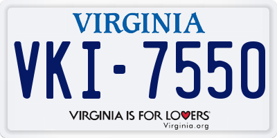 VA license plate VKI7550