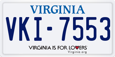 VA license plate VKI7553