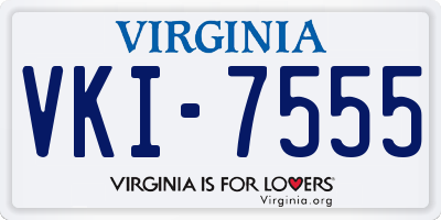 VA license plate VKI7555