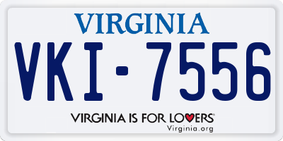 VA license plate VKI7556