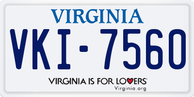 VA license plate VKI7560