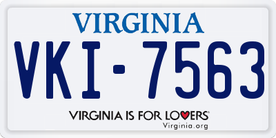VA license plate VKI7563
