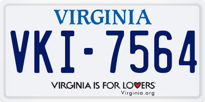 VA license plate VKI7564