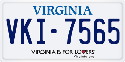 VA license plate VKI7565
