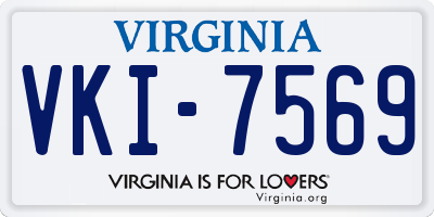 VA license plate VKI7569