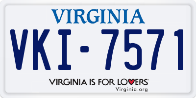 VA license plate VKI7571