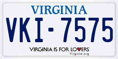 VA license plate VKI7575