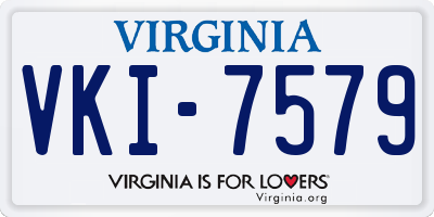 VA license plate VKI7579