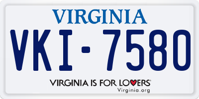 VA license plate VKI7580