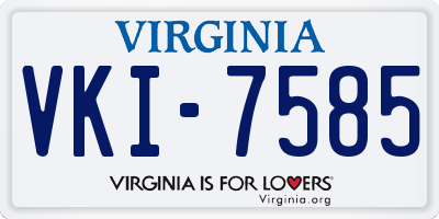 VA license plate VKI7585