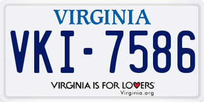 VA license plate VKI7586