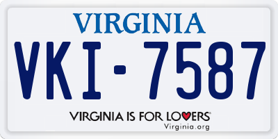 VA license plate VKI7587
