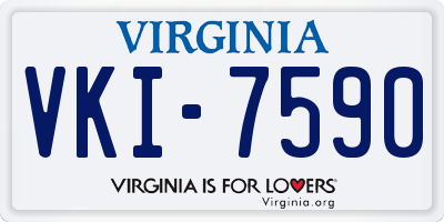 VA license plate VKI7590