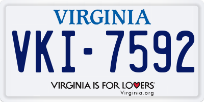 VA license plate VKI7592