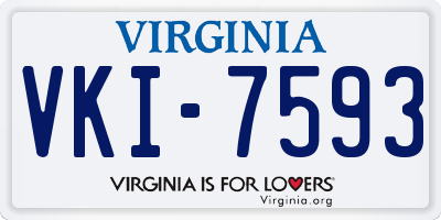 VA license plate VKI7593