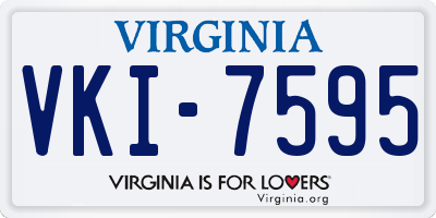 VA license plate VKI7595