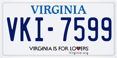 VA license plate VKI7599