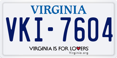 VA license plate VKI7604