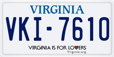 VA license plate VKI7610