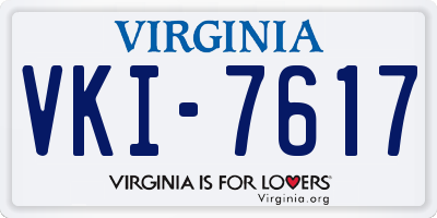 VA license plate VKI7617