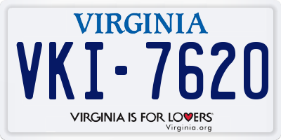 VA license plate VKI7620