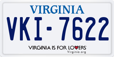 VA license plate VKI7622