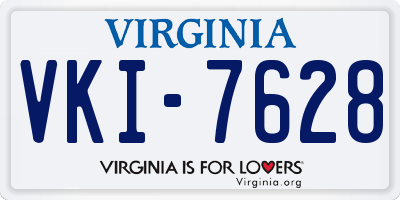 VA license plate VKI7628