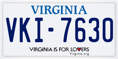 VA license plate VKI7630