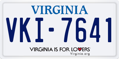 VA license plate VKI7641