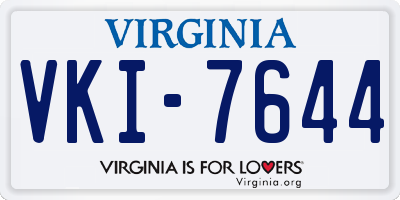 VA license plate VKI7644