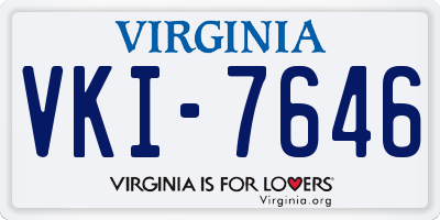 VA license plate VKI7646