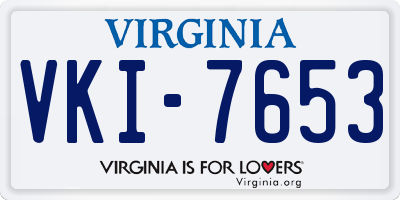 VA license plate VKI7653